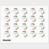 Beach Waterverf Tropical Flower Wedding dank u Ronde Sticker (Vel)