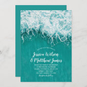 Beach Wave Ocean Destination Nautical Wedding Kaart (Voorkant / Achterkant)