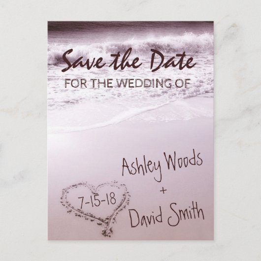 Beach Wave Save the Date Briefkaart (Voorkant)