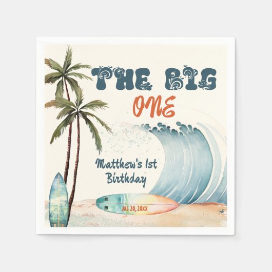 Beach Wave Surf Het grote verjaardagsfeest Servet (Voorkant)