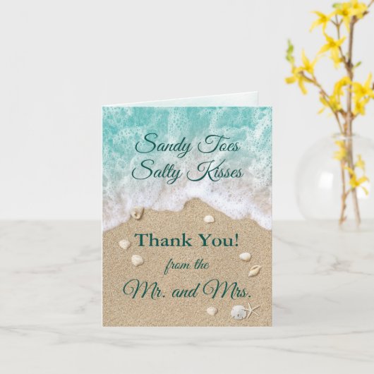 Beach Waves Dank u kaart (Gele Bloem)