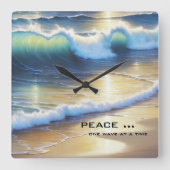 Beach Waves Droomtijd Vierkante Klok (Voorkant)