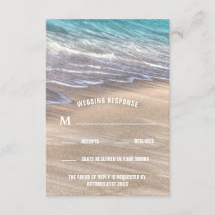 Beach Waves en Zand Bruiloft RSVP Kaarten Kaartje