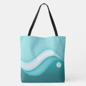 Beach Waves Initiaal Monogrammed Summer Blue Draagtas (Achterkant)