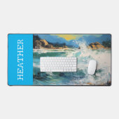 Beach Waves Ocean Nom du monogramme (Clavier et souris)