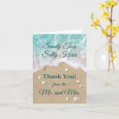 Beach Waves Sandy Toes Dank u kaart (Gele Bloem)