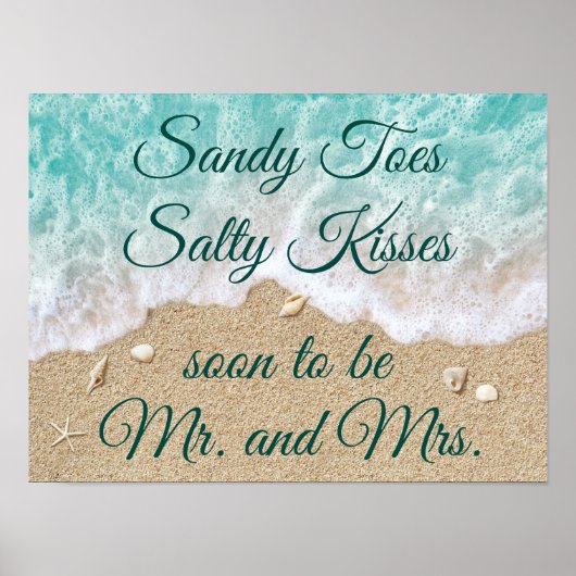 Beach Waves Sandy Toes Salty Kisses Poster (Voorkant)