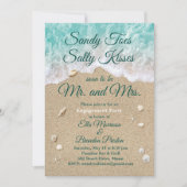 Beach Waves Sandy Toes Verlovingsfeest Kaart (Voorkant)