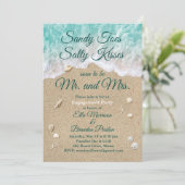 Beach Waves Sandy Toes Verlovingsfeest Kaart (Staand voorkant)