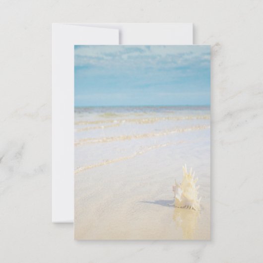 Beach Waves Seashell Rehearsal Dinner Kaart (Achterkant)