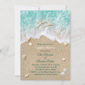 Beach Waves & Starfish Invitation de douche de cou (Devant)