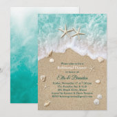 Beach Waves & Starfish repetitie diner uitnodiging (Voorkant / Achterkant)