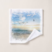 *~* Beach Waves Sunset Sunrise Sunset AR7  Bad Handdoek (Wasdoekje)