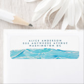 Beach Waves Waterverf Retouradres Stickers (Insitu)