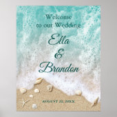 Beach Waves Wedding Poster (Voorkant)