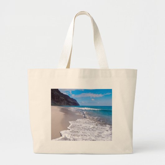 Beach Weddenschap Backdrop Ocean Shoreline Foto Grote Tote Bag (Voorkant)