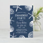 Beach Weddenschap Beach marine Blue Seashells Enga Kaart (Staand voorkant)