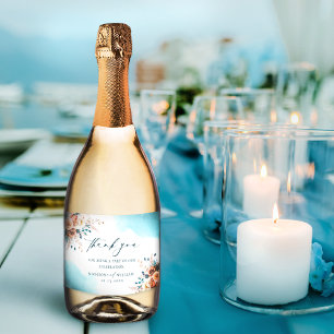 Beach Weddenschap Bedankt Sparkling Wijnetiket