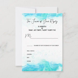 Beach Weddenschap Blue Waves Meal Choice RSVP-kaar RSVP Kaartje
