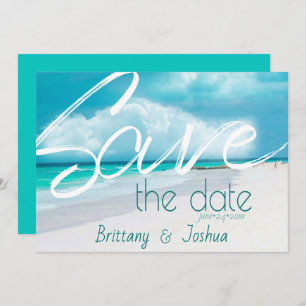 Beach Weddenschap Bold Save the Date Kaart