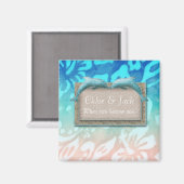 Beach Weddenschap Dolphin Hibiscus Flowe Save the  Magneet (Voorkant / Achterkant)