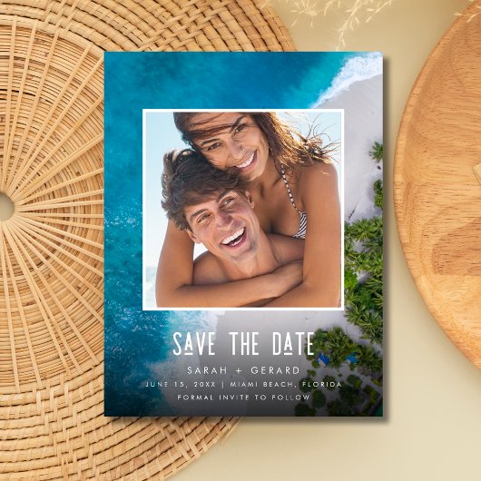 Beach Weddenschap foto Save the Date Aankondigingskaart