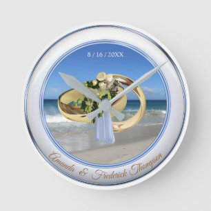 Beach Weddenschap Gift Clock Ronde Klok