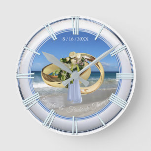 Beach Weddenschap Gift Clock Ronde Klok
