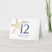 Beach Weddenschap Gold Nautical Starfish Table Num Programma (Voorkant)