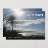 Beach Weddenschap Invitation Palm Tree Kaart (Voorkant / Achterkant)