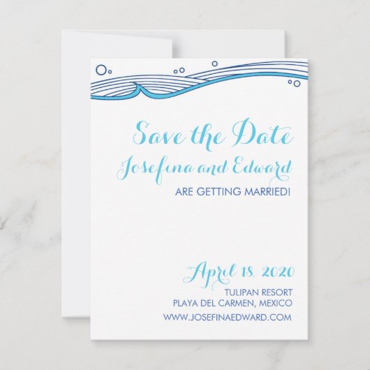 Beach Weddenschap Ocean Waves Save the Date Kaart (Voorkant)
