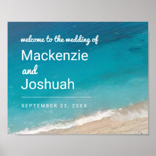 Beach Weddenschap Ocean Waves Welkom Poster