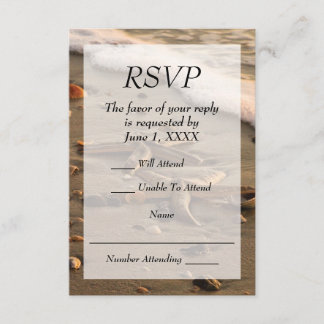 Beach Weddenschap of event RSVP Kaartje