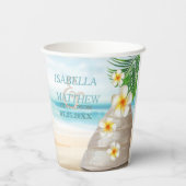 Beach Weddenschap Paper Cup Papieren Bekers (Achterkant)