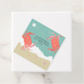 Beach Weddenschap Sand Fish Crabs Waves Bedankjes Labels (In situ)