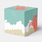 Beach Weddenschap Sand Fish Crabs Waves Favor Box Bedankdoosjes (Achterkant)