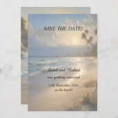 Beach Weddenschap Save the Date (Voorkant / Achterkant)