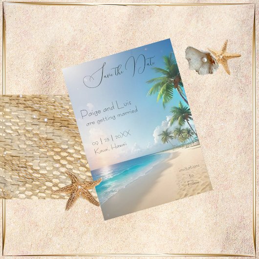 Beach Weddenschap Save the Date Kaart