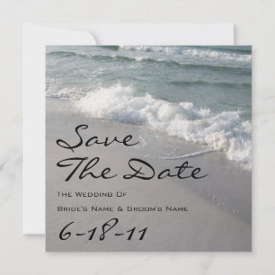Beach Weddenschap Save the Date - Ocean Waves & Sa