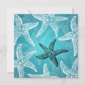 Beach Weddenschap Starfish Blue Kaart (Voorkant)