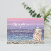 Beach Weddenschap Starfish & Mason Jar Reception Kaart (Staand voorkant)