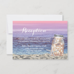 Beach Weddenschap Starfish & Mason Jar Reception Kaart