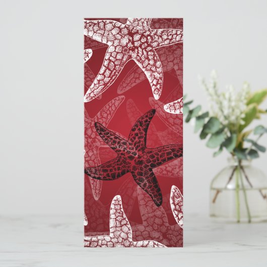 Beach Weddenschap Starfish Red Kaart (Staand voorkant)