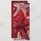 Beach Weddenschap Starfish Red Kaart (Voorkant / Achterkant)