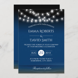 Beach Weddenschap String Lights Summer Night Breez Kaart