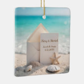 Beach Weddenschap Uitnodiging met Starfish Keramisch Ornament (Rechts)