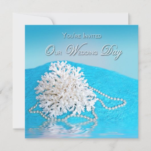 Beach Weddenschap-uitnodiging - ZEE SHELL/BEACH Kaart (Voorkant)