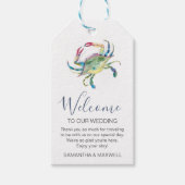 Beach Weddenschap Waterverf Crab Welcome Gift Labe Cadeaulabel (Voorkant)