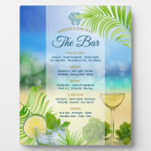 Beach Weddenschap Wine Palm Open Bar Menu Fotoplaat (Voorkant)