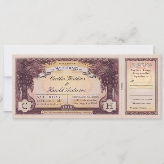  Beach Weddenschappen met RSVP-kaarten Kaart (Voorkant)